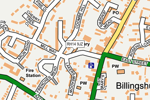 RH14 9JZ map - OS OpenMap – Local (Ordnance Survey)