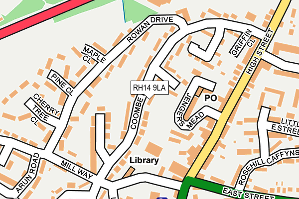 RH14 9LA map - OS OpenMap – Local (Ordnance Survey)