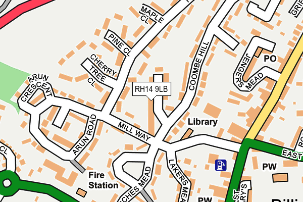 RH14 9LB map - OS OpenMap – Local (Ordnance Survey)