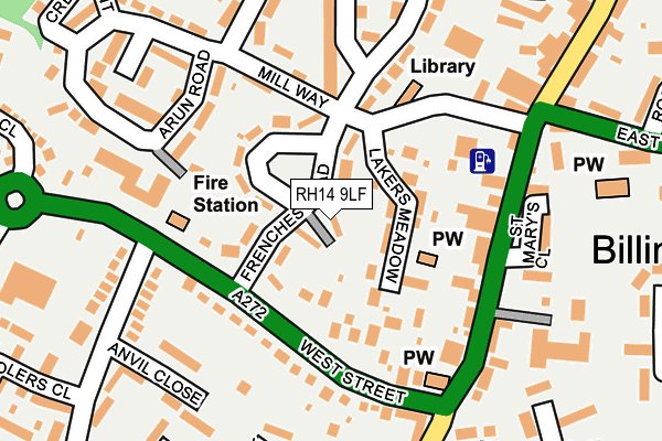 RH14 9LF map - OS OpenMap – Local (Ordnance Survey)