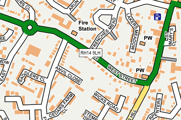 RH14 9LH map - OS OpenMap – Local (Ordnance Survey)