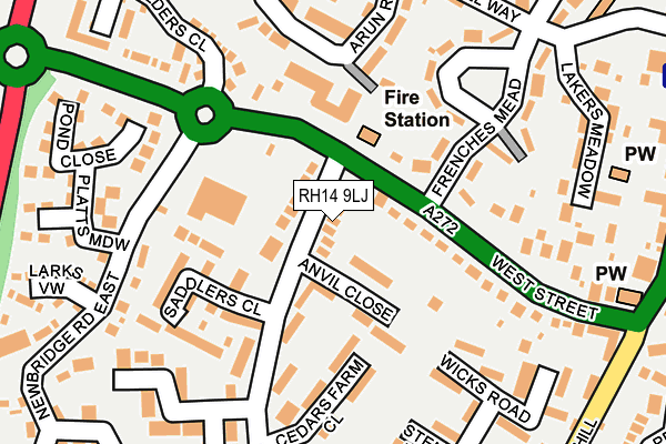 RH14 9LJ map - OS OpenMap – Local (Ordnance Survey)