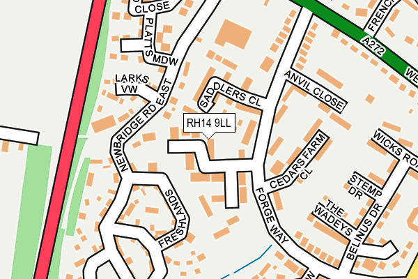 RH14 9LL map - OS OpenMap – Local (Ordnance Survey)