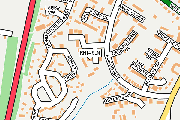 RH14 9LN map - OS OpenMap – Local (Ordnance Survey)