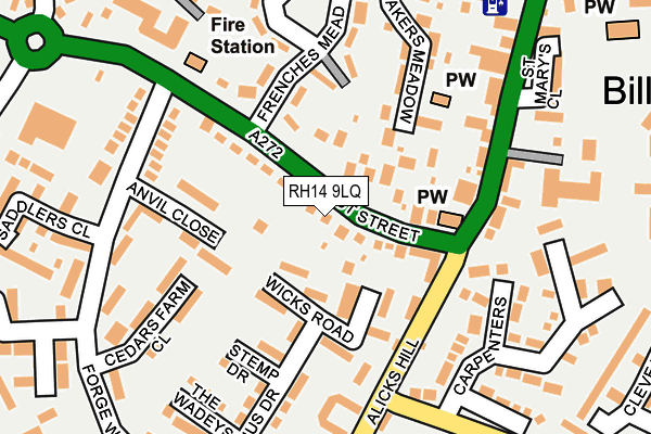 RH14 9LQ map - OS OpenMap – Local (Ordnance Survey)