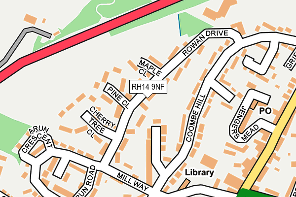 RH14 9NF map - OS OpenMap – Local (Ordnance Survey)