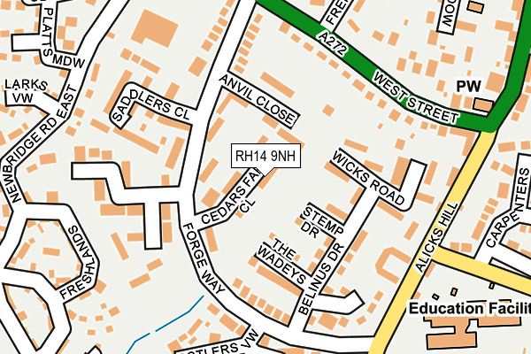 RH14 9NH map - OS OpenMap – Local (Ordnance Survey)