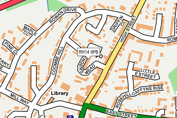 RH14 9PB map - OS OpenMap – Local (Ordnance Survey)