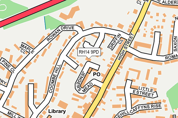 RH14 9PD map - OS OpenMap – Local (Ordnance Survey)