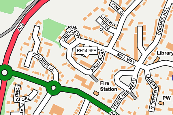 RH14 9PE map - OS OpenMap – Local (Ordnance Survey)