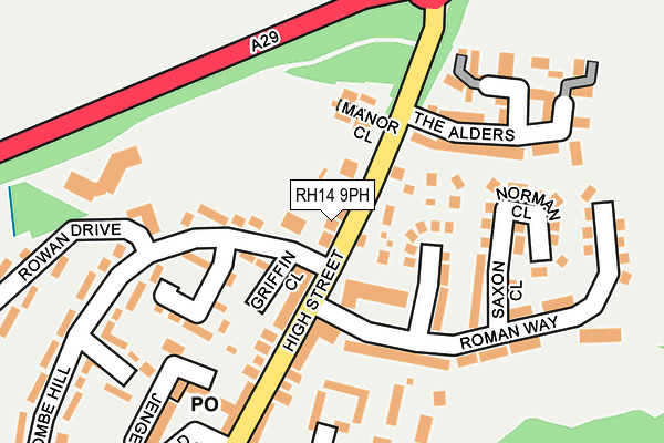 RH14 9PH map - OS OpenMap – Local (Ordnance Survey)