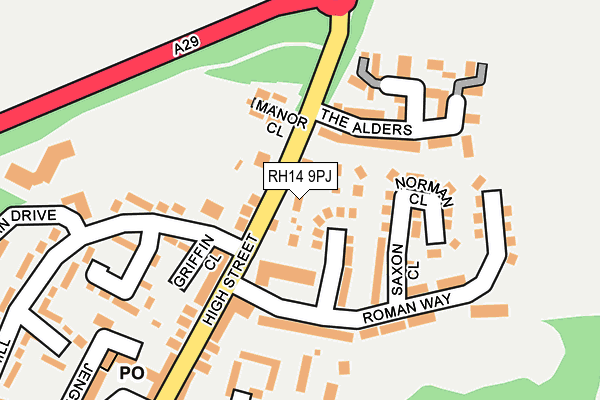 RH14 9PJ map - OS OpenMap – Local (Ordnance Survey)