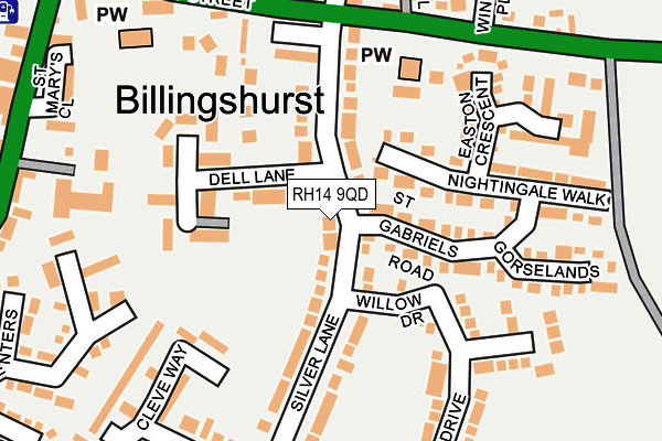 RH14 9QD map - OS OpenMap – Local (Ordnance Survey)