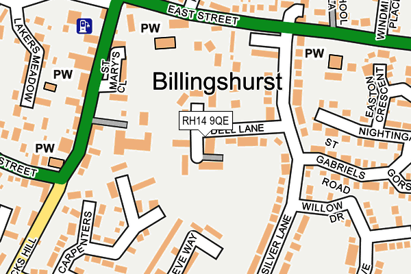 RH14 9QE map - OS OpenMap – Local (Ordnance Survey)