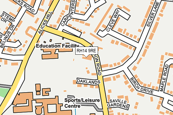 RH14 9RE map - OS OpenMap – Local (Ordnance Survey)