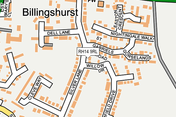 RH14 9RL map - OS OpenMap – Local (Ordnance Survey)