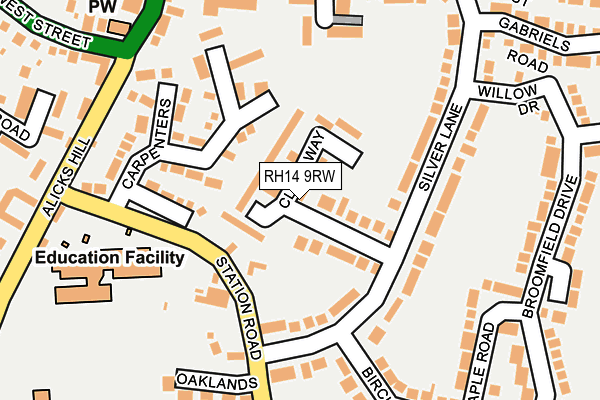 RH14 9RW map - OS OpenMap – Local (Ordnance Survey)