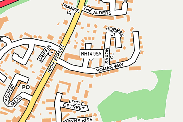 RH14 9SA map - OS OpenMap – Local (Ordnance Survey)