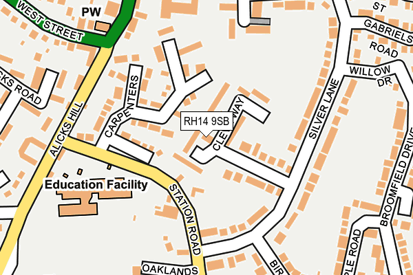 RH14 9SB map - OS OpenMap – Local (Ordnance Survey)