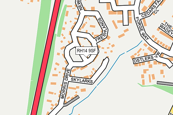 RH14 9SF map - OS OpenMap – Local (Ordnance Survey)