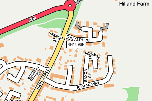 RH14 9SN map - OS OpenMap – Local (Ordnance Survey)