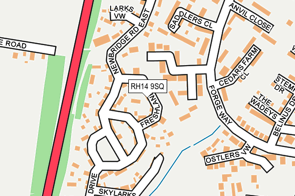 RH14 9SQ map - OS OpenMap – Local (Ordnance Survey)