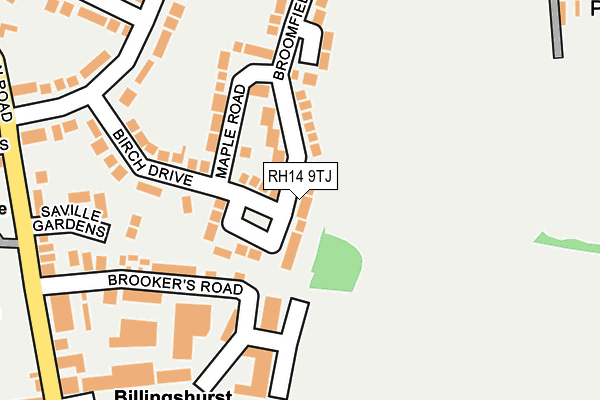 RH14 9TJ map - OS OpenMap – Local (Ordnance Survey)