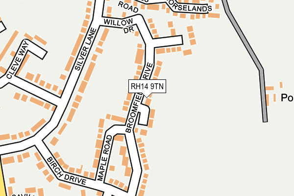 RH14 9TN map - OS OpenMap – Local (Ordnance Survey)