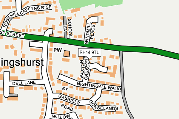 RH14 9TU map - OS OpenMap – Local (Ordnance Survey)