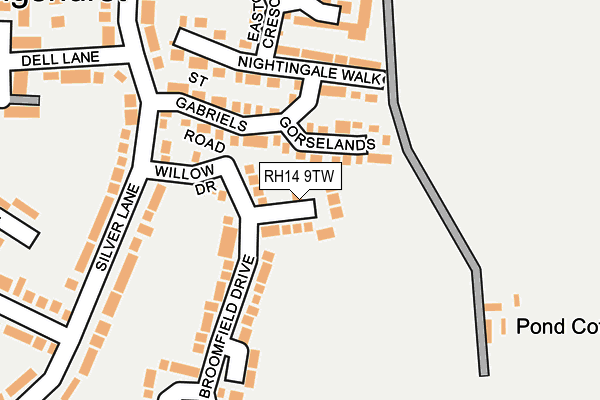 RH14 9TW map - OS OpenMap – Local (Ordnance Survey)