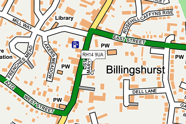 RH14 9UA map - OS OpenMap – Local (Ordnance Survey)