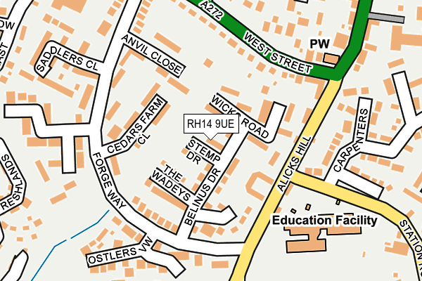 RH14 9UE map - OS OpenMap – Local (Ordnance Survey)