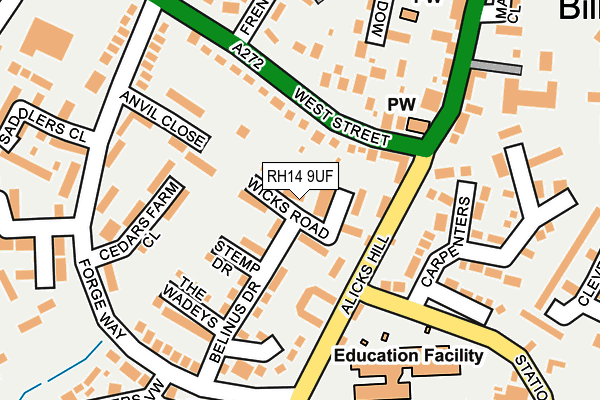 RH14 9UF map - OS OpenMap – Local (Ordnance Survey)