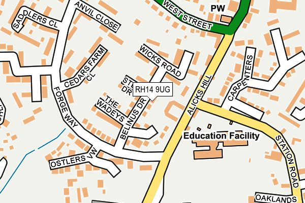 RH14 9UG map - OS OpenMap – Local (Ordnance Survey)