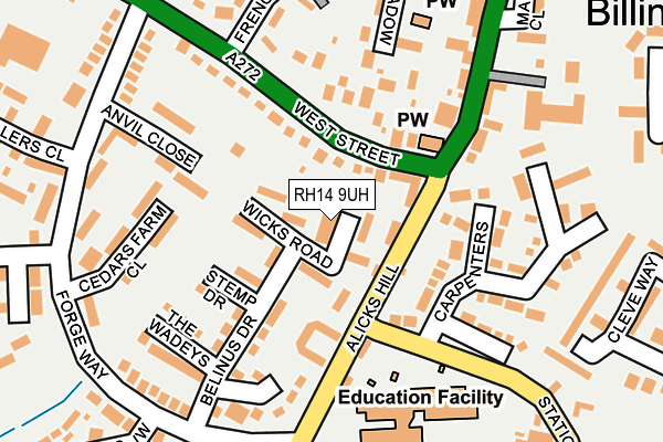 RH14 9UH map - OS OpenMap – Local (Ordnance Survey)