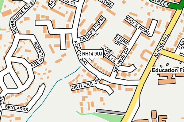 RH14 9UJ map - OS OpenMap – Local (Ordnance Survey)