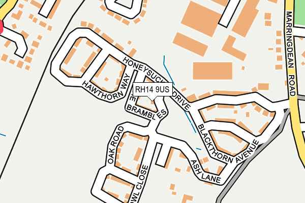 RH14 9US map - OS OpenMap – Local (Ordnance Survey)