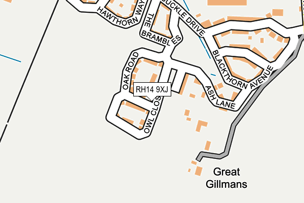 RH14 9XJ map - OS OpenMap – Local (Ordnance Survey)