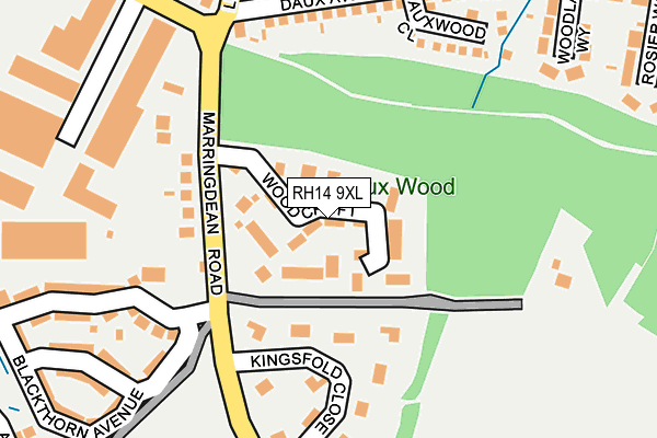 RH14 9XL map - OS OpenMap – Local (Ordnance Survey)