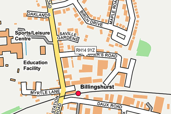RH14 9YZ map - OS OpenMap – Local (Ordnance Survey)