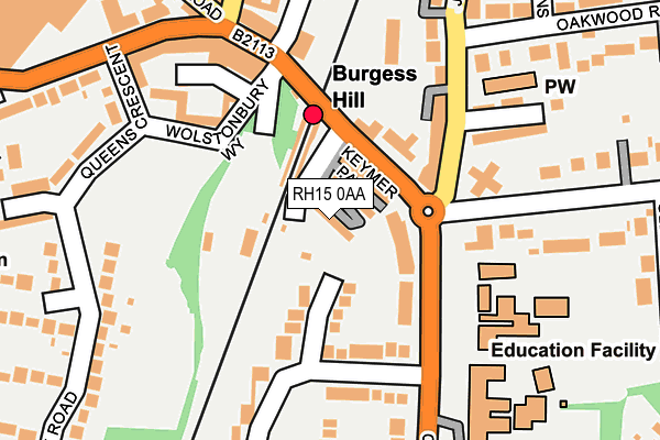 RH15 0AA map - OS OpenMap – Local (Ordnance Survey)