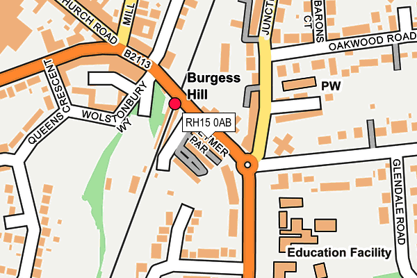 RH15 0AB map - OS OpenMap – Local (Ordnance Survey)