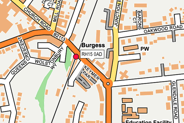 RH15 0AD map - OS OpenMap – Local (Ordnance Survey)