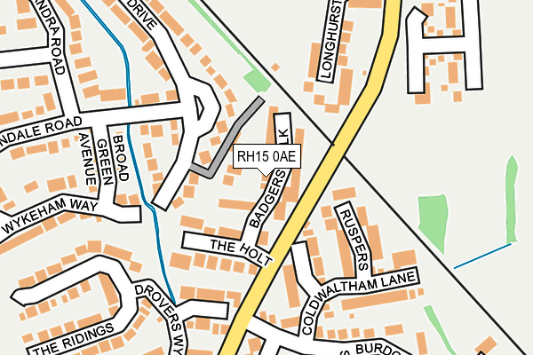 RH15 0AE map - OS OpenMap – Local (Ordnance Survey)