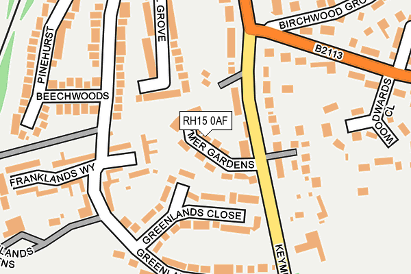 RH15 0AF map - OS OpenMap – Local (Ordnance Survey)
