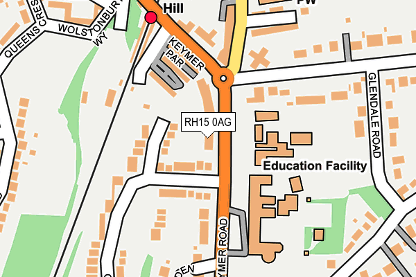 RH15 0AG map - OS OpenMap – Local (Ordnance Survey)
