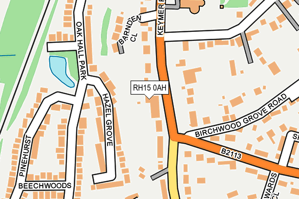 RH15 0AH map - OS OpenMap – Local (Ordnance Survey)