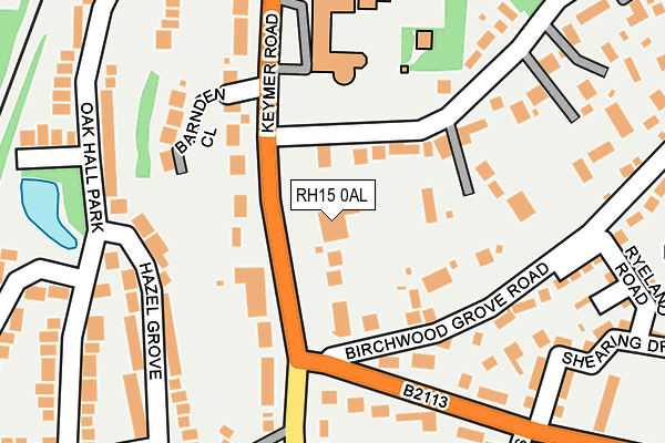 RH15 0AL map - OS OpenMap – Local (Ordnance Survey)