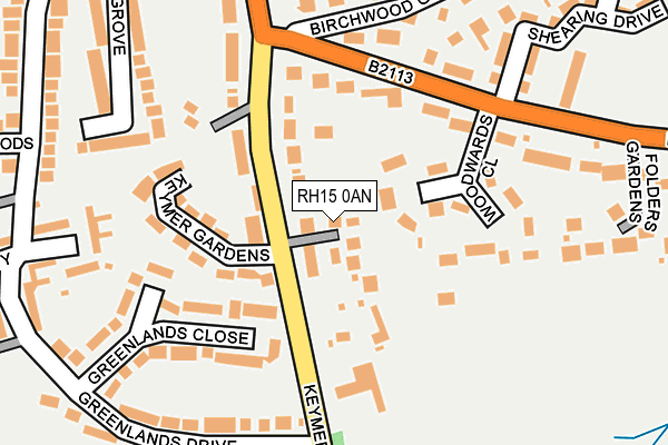 RH15 0AN map - OS OpenMap – Local (Ordnance Survey)