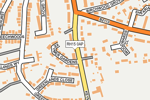 RH15 0AP map - OS OpenMap – Local (Ordnance Survey)